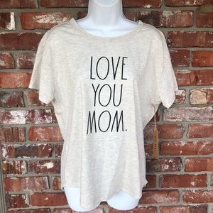 Rae Dunn "love you mom" short sleeve t-shirt sz M